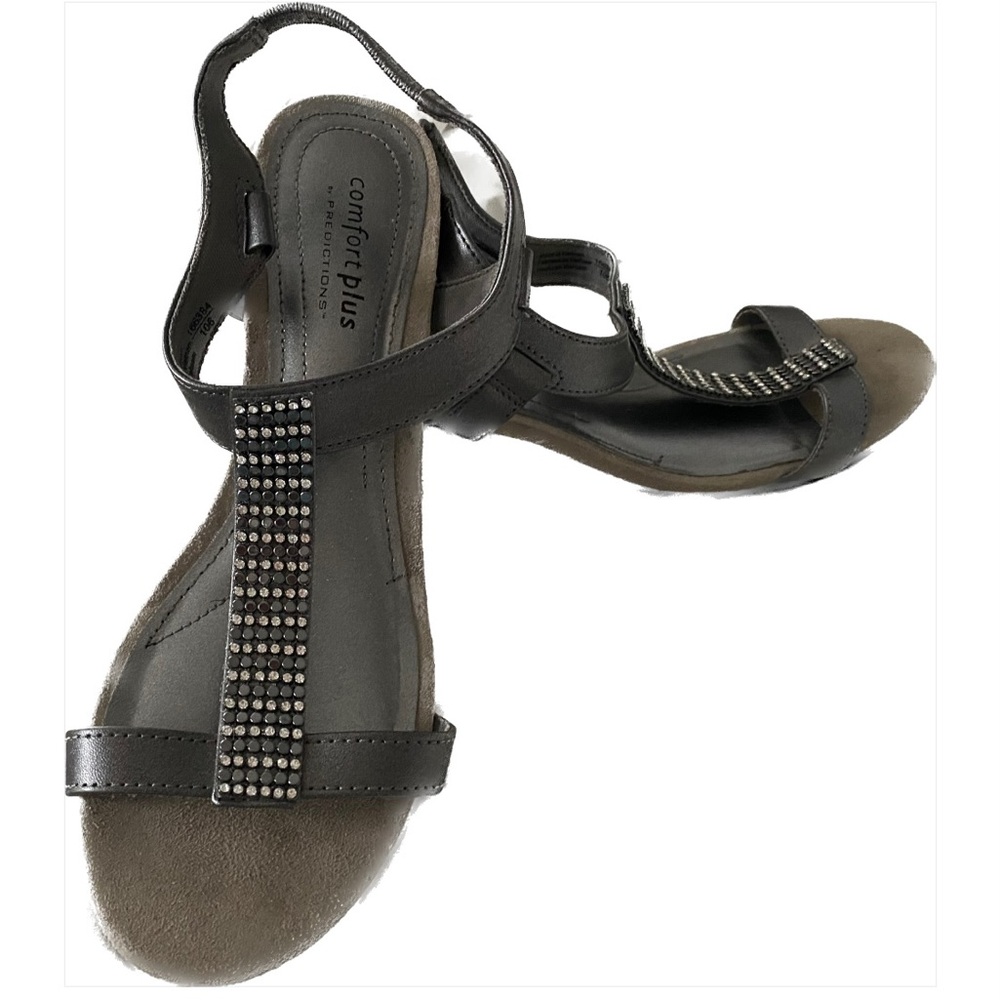 Comfort Plus by Predictions GRY T-strap Slip-ons,  7W Winter Sale